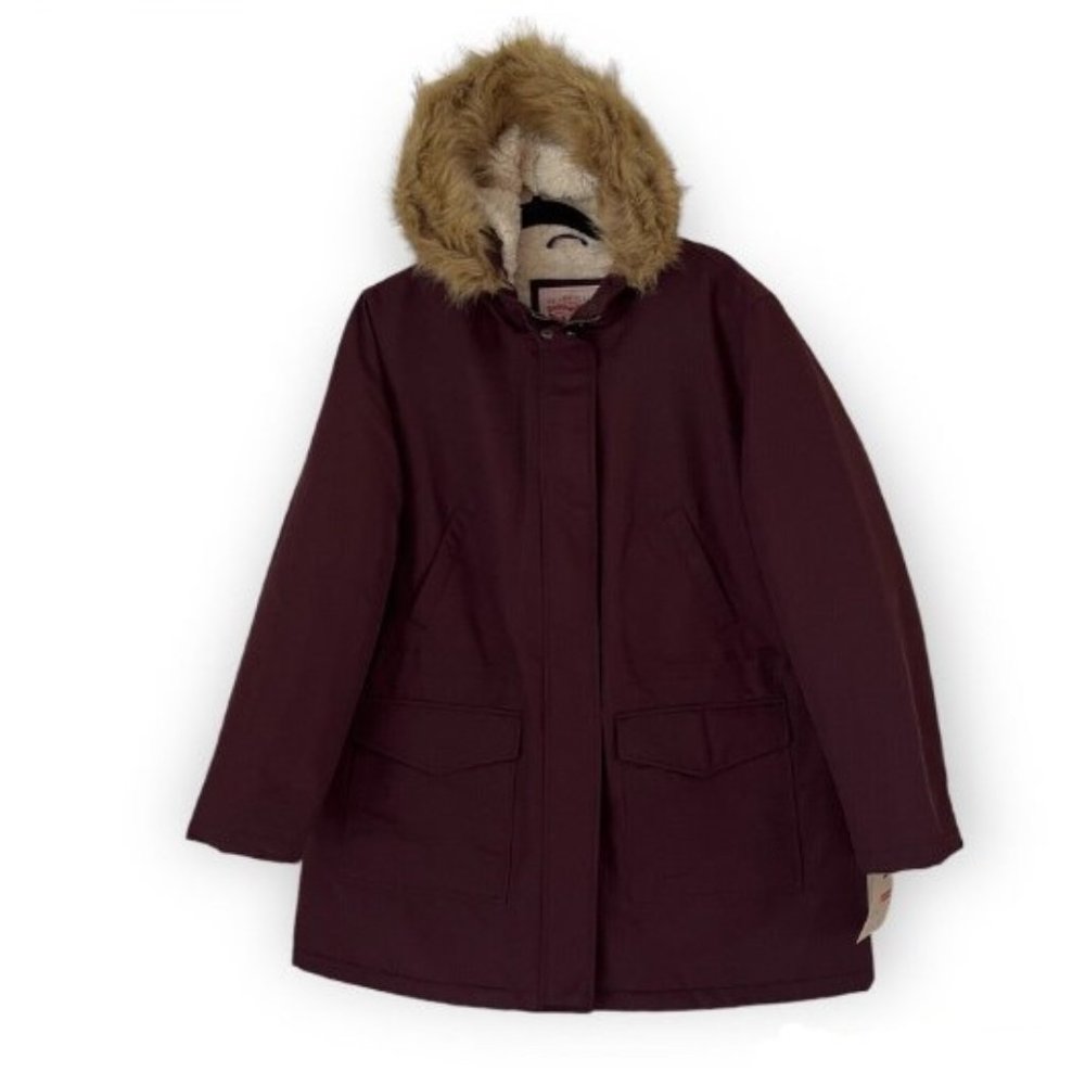 LEVI’S Sherpa Lined Hooded Parka Jacket – Wine Red, Plus 1X – NWT - Picture 3 of 15